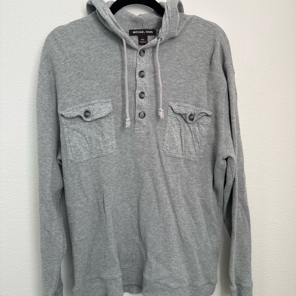 Michael Kors Gray Waffle Knit Shirt